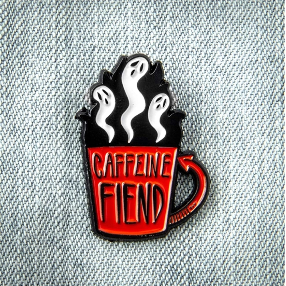 NWT Cute Pin/ Brooch "Caffeine Fiend"